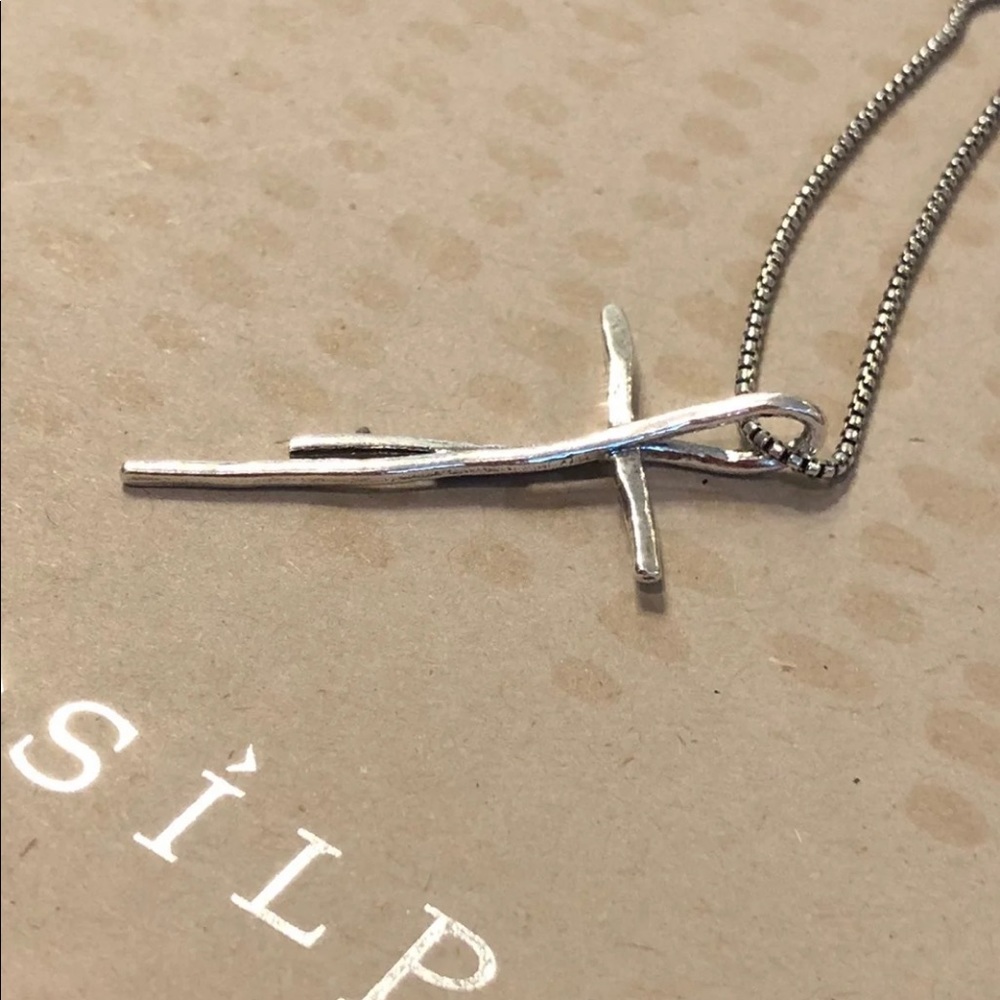 Silpada N5359 Cross Twig Pendant Sterling Silver Necklace - Picture 8 of 15